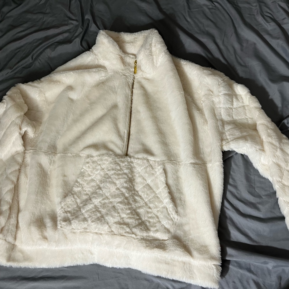 White half zip up hoodie very soft